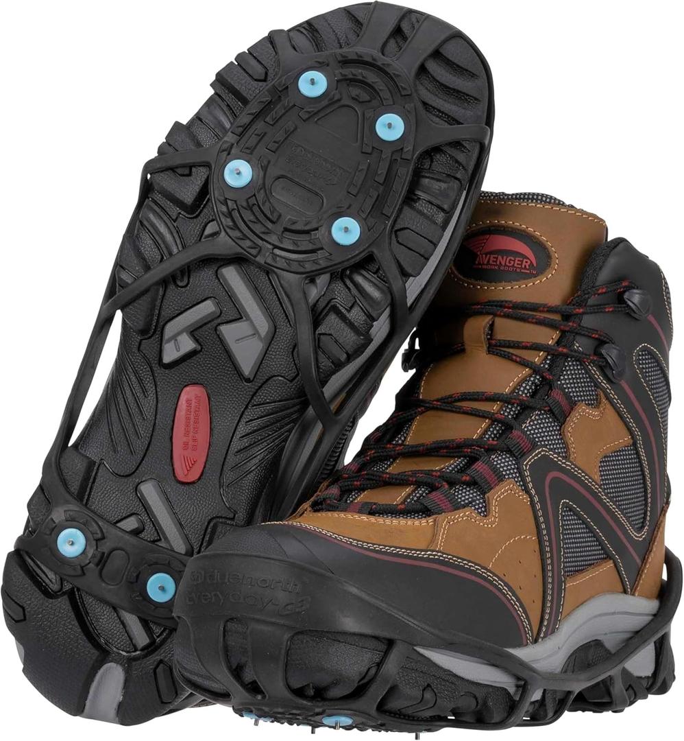 Due North Everyday G3 Ice Cleats for Shoes & Boots - Traction Spikes for Men & Women to Improve Grip on Snow & Ice (Large/Extra Large)