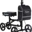 Economy Knee Scooter Steerable Knee Walker for Foot Injuries Compact Crutch Alternative with Dual Braking System (Black)