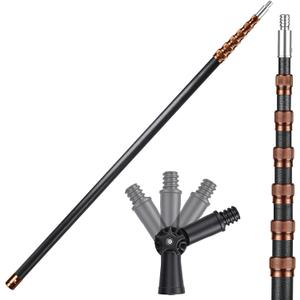24FT Fiberglass Telescopic Extension Pole, Multi-Purpose Pole -Twist Lock