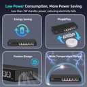 10Gb Ethernet Switch Unmanaged with 2 x 10Gbe RJ45 Ports, 4 x 2.5G Base-T Ports, Plug and Play, VLAN, Wall Mount, YuanLey 6-Port 10 Gigabit Network Switch with Metal Case Fanless