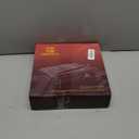 Steak Knives Set of 8 with Drawer Organizer Built-in Sharpener, 4.6 Inch Non Serrated Dinner Knife, Forged German Steel Damascus Pattern Straight Edge Meat Knife with Full Tang Handle, Black