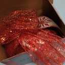 CT CRAFT LLC Red Snowflake Christmas Tree Topper Bow 11" with 4 Ribbon Streamers x 3 Yards Long Each for Holidy Elegant Fancy Home Décor Indoor