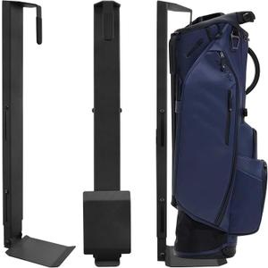 Wall Mount Golf Bag Storage Stand Organizer Rack for Garage, Air Spring Sliding System Single Golf Bag Holder for Wall, Golf Storage Organizer for Golfing Clubs, Home, Basement (black)