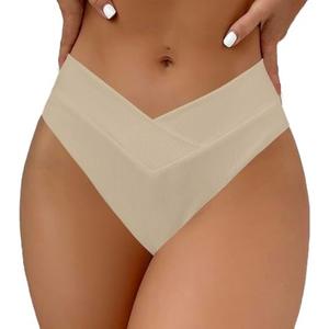 SherryDC Women's V Cut High Waisted Bikini Bottom High Leg Cut Swimsuit Bathing Suit Bottoms Size M