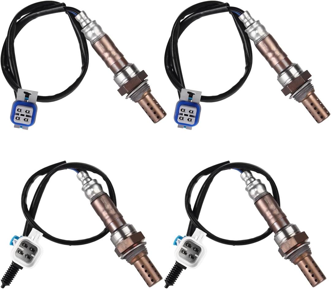 Oxygen O2 Sensor Upstream and Downstream Fits for Chevy Avalanche Suburban Silverado 1500 2500 3500HD Tahoe, for GMC Sierra Yukon XL 2008-2012 4.8 5.3 6.0 6.2L Replace 234-4668 234-4256 4PCS