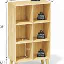 6 Cube Storage Organizer with Legs, 3 Tier Cube Low Bookcase Freestanding Storage Display Organizer for Home Office, Six-Cubes Open Shelf Bookshelf (Natural Oak, 6 Cube Vertical)