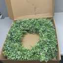 32'' Artificial Eucalyptus Wreath with Seeds for Front Door Decor(Green)
