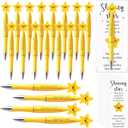 Qilery 50 Employee Appreciation Gifts Bulk Inspirational Star Ballpoint Pens with Motivational Thank You Cards Appreciation Pens for Nurse Teacher Staff Coworker Team Office (Your Reminder)