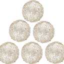 Christmas Ball 6 Pcs Glitter Foam Christmas Ornaments 3.9'' Eyelet Sequin Hanging Decorations Festive Tree Decor for Holiday Season Christmas Decorations (Champagne)