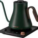 INTASTING Electric Kettle, Gooseneck Electric Kettle, 1 Precise Temperature Control, Stainless Steel Interior, Quick Heating for Pour Over Coffee, Tea & Boiling Water, 0.9L (Forest Green)