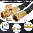 100 FT Non-Expandable Garden Hose, Lightweight Hose with 10 Function Spray Nozzle, Kink-Free Flexible Water Hose, Leak-Proof, 3/4'' Solid Connectors Garden Hose,Ultra Durable Garden Hoses