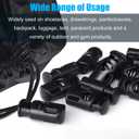 100 Pcs Plastic Cord Locks Single Hole Spring Toggle Stopper Cord Stops Fastener Toggles for Drawstrings, Paracord, Shoelaces, Bags, Clothing, and More, Black
