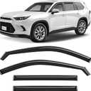 CLIM ART in-Channel Incredibly Durable Rain Guards for Toyota Grand Highlander 2024-2026, Original Window Deflectors, Vent Deflector, Vent Window Visors, Dark Smoke Car Accessories, 4 pcs - 624395