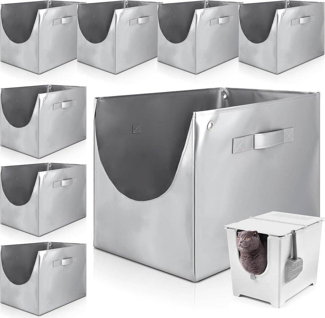 Aliceset 6 Pack Refill Liners Compatible with Modkat Flip Litter Box Liners Type F, Reusable Litter Liners with Carrying Handles Waterproof Cat Box Liners