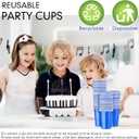 Mimorou Blue 200 Pack 16 oz Plastic Cups Bulk, Disposable Cups for Party Graduation Mardi Gras Wedding Stackable Beverage Drinking Tumbler Heavy Duty for BBQ Birthday Baby Shower