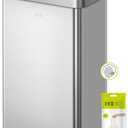 EKO Mirage-T 50 Liter / 13.2 Gallon Touchless Rectangular Motion Sensor Trash Can, Brushed Stainless Steel Finish