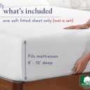 California Design Den Twin Fitted Sheet Cotton Sateen, Durable All-Around Elastic, Head Side/Foot Side Indicators, Twin Bottom Sheet Only (Bright White)