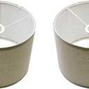 MY MIRONEY Set of 2 Lamp Shades Beige Linen Drum Lampshades Removable Light Fixtures Lamp Shades for Floor Lamp, Table Lamp, Bedside Lamp (10.24" x 10.24" x 7.48")