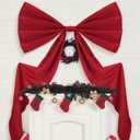 Big Wall Bow Decorations 39 x 72 Inch Giant Birthday Party Decor Ribbon Hanging Tie Bow Decor for Coquette Party Baby Shower Wedding Bridal Bachelorette Supplies(Red, Polyester, Weeding)