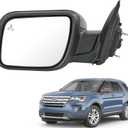 Door Mirror Left Driver Side Replacement For Ford Explorer 2011-2019, Replace FO1320617 GB5Z1-7683-TCPTM Black 9Pins