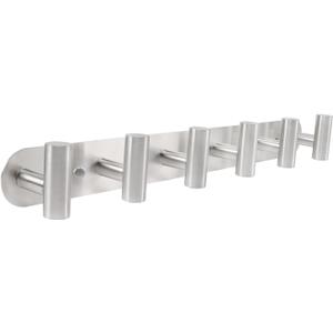 Coat Hook Rack, Wall Mounted Coat Rack with 6 Hooks, Heavy Duty Towel Hook Rack Wall Hooks for Hanging Coat Jacket, Stainless Steel Coat Hanger for Bathroom Entryway Mudroom(Brushed Nickel)