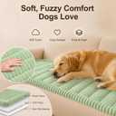 decorUhome Non-Slip Fuzzy Couch Cover for Dogs, Soft Thick Washable Pet-Friendly Protector, Sofa Slipcover for 3 Cushion Couch Sofa, Green, 27.6" x 88"