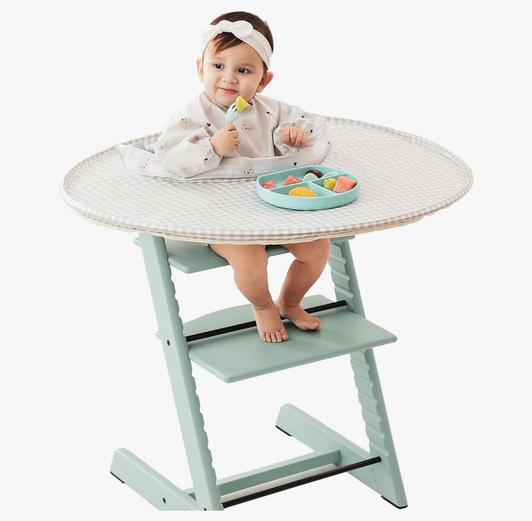 Food Catcher Fit for Stokke Tripp Trapp High Chair, Waterproof Long Sleeve Eating Bib, Baby Feeding Essentials, Accessories for Highchair