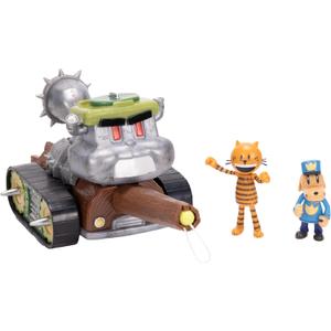 JAKKS Dog Man Squirrel Tank Shooter Vehicle Playset with Petey and Dog Man Action Figures