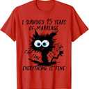 Crystal Wedding I Survived 15 Years of Marriage T-Shirt M 