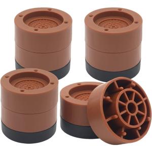 Brown Bed Risers (Set of 4), Adjustable Furniture Risers, 2.3 Inch Height, 1300 lbs Capacity (Raise: 1.3"/2.3")