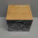 VITVITI Disposable Face Towel Holder Box, Acrylic Facial Towel Container for XL Clean Skin Club, Large Disposable Face Towels Storage with Bamboo Lid, for Bathroom, Vanity Makeup, Black