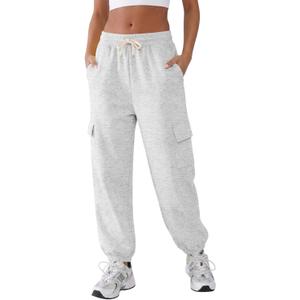Cargo Sweatpants for Women with Pockets Casual Baggy Joggers Pants Travel Outdooors Hiking Gym Workout Pants (Gray, M)