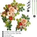 Wedding Decor (Pack of 2) Welcome Sign Flower Backdrop Garland for Ceremony Reception Wall Easel Home Decoration Entryway Faux Outdoor Board Head Table Decor (Orange & Terracotta)