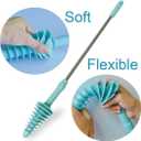 HOMEGOAL Toilet Plunger, Siphon Type Toilet Clog Remover, Flexible Rubber Head Stainless Steel Handle, Toilet Dredge Tool, Squeegee (Blue)