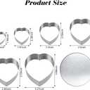 4 x Fumwase 6 Pieces Heart Cookie Cutter Set 3 Inch 2 Inch Heart Shaped Cake Cutter Stainless Steel DIY Biscuit Molds for Baking