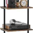 Wolawu Ladder Shelf 4 Tiers Metal Industrial Bookshelf,Brown Wood Tall Open Storage Rack and Display Shelves,Wall Mount Wide Book Case for Home Office Bedroom,Small (1 PC 15.7IN)