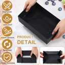 Chinco 100 Pieces Paperboard Kraft Food Trays 4 Corner Pop up Food Tray Disposable Foldable Cardboard Movie Night Snack Party Container Box for Holding Drink at Stadiums or Theaters (Black)