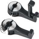 TOOVREN Upgraded 2 Pack Car Headrest Hidden Hook 2 in 1 Car Seat Hooks with Phone Holder for Purse, Backpacks, Toys, and Even Bottle Storage Organizer (Silver)