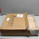 AWASEN Mid Century Nightstand, Rattan Side Table with Drawer, Modern Bedside Table with Storage and Solid Wood Legs for Living Room, Bedroom and Small Space (Brown)