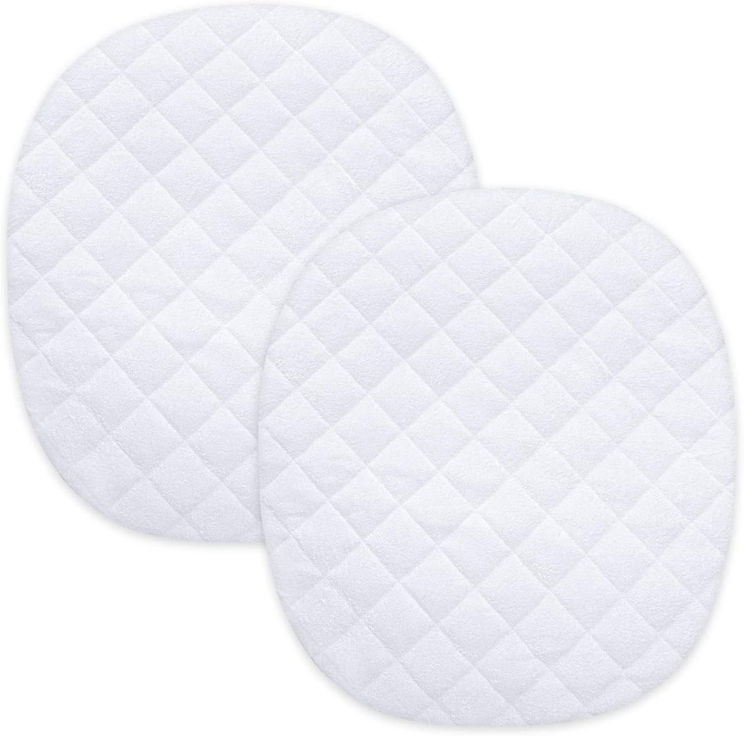 Waterproof Bassinet Mattress Pad Cover Fit for Graco Pack 'n-Play Dome LX Bassinet (not playard), 2 Pack, Ultra Soft Surface, Breathable and Easy Care