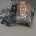 Floor Lamp with Pleated Linen Lampshade, Modern Flower Floor Lamp for Living Room Arc Standing Lamp, Gold Tall Lamp for Bedroom Office Dining Room, Bulb Included (Black + Black, 66.1IN)