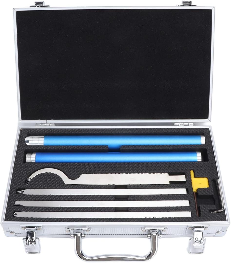 8 Pcs Wood Turning Tool Set, Tungsten Carbide Inserts, Adjustable Length Handle, 4 Types of Tools, Easy Storage Box, for Woodworking and Woodturning
