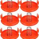 Trimmer Replacement Spool Cap - Replace RC-100-P, RC100P, 385022-03 - Compatible with Black and Decker - Weed Eater Cover - Weed Wacker Caps - Grass Trimmer Parts (6 Cap, 6 Spring) by BOOTOP