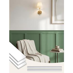 Upick Wall Panels Board and Batten Kit, Paintable PS Wainscoting Paneling for Accent Wall 94" x 54"
