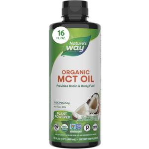 Nature's Way Nature's Way Organic Mct Oil from Coconut, Non-GMO, Gluten-Free, 14 G Mcts Per Serving, 16 Fl Ounce, 16 Fl Ounce (Pack of 6) (EXP 02/29/28)