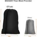 2 x 2 Pack Heavy Duty Large Laundry Bag 28x45 inch Extra Hamper Bag Dirty Clothes Organizer Drawstring Cloth Laundry Bag for Travel Camp Home College Dorm Drying Do Not Exceed 176 Black