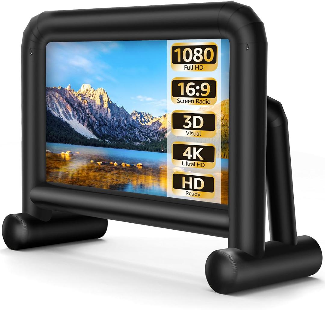 20Ft Outdoor Inflatable Movie Screen Double-Sided Projection, with Build-in Air Blower Storage Bag, Easy to Set up, Perfect for Backyard Movie Nights, Themed Parties, and Other Celebrations