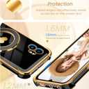 for Samsung Galaxy XCover7 Pro Love Heart Kickstand Case with 2X Screen Protector: Luxury Plated Gold Edge Slim Soft TPU Shockproof Protection Case Cover for Galaxy XCover7 Pro (Black)