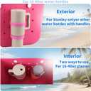 4 x 2pcs Cup Holder for Bogg Bag Compatible with Stanley 30oz 40oz Water Bottle, Drink Holder Plastic Insert for Bogg Bag & Simply Southern Beach Totes Accessories (pink)