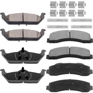 D1414 D1012 Front and Rear Ceramic Brake Pads w/Hardware for 2010 2011 Ford F-150